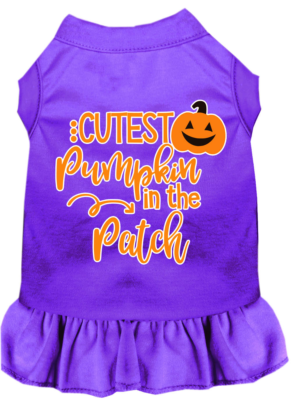 Cutest Pumpkin in the Patch Screen Print Dog Dress Purple Med